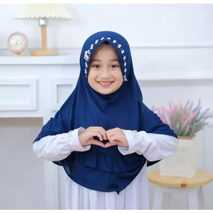 Jilbab Anak Perempuan Instan Lucu BELVA TK BUNGA REMPEL Allsize 3-6 Tahun