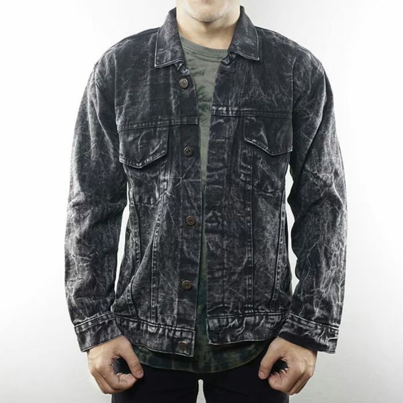 NEW ITEM BEST SELLER!!! JAKET JEANS PRIA TERB Gakuran Genji Crows Zero Su F Bandung Cowok Trend Q7Y3