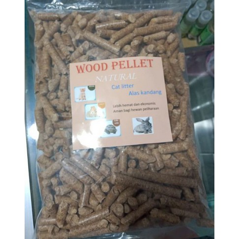 Wood Pellet 1 kg / Pelet Kayu / Alas Kandang kucing hamster kelinci rabbit reptil marmut