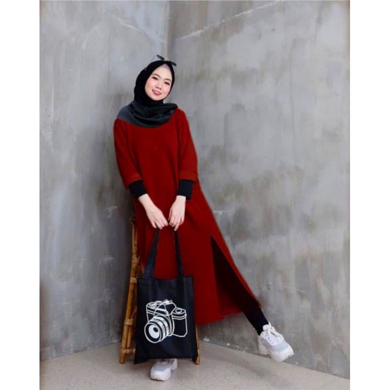 JF Atasan Tunik Wanita Polos Terbaru | Long Tunik Polos Babyterry CANTIKA POLOS LD 110 PJ 110
