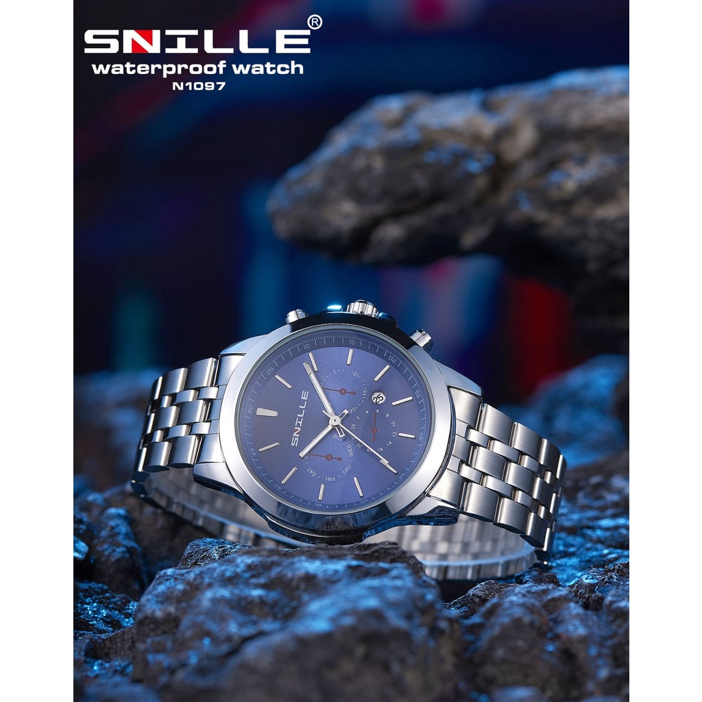 JAM TANGAN PRIA SNILLE WATCH ORIGINAL TYPE N1097/ JAM TANGAN PRIA STAINLESS STELL/ JAM TANGAN PRIA TANGGAL AKTIF