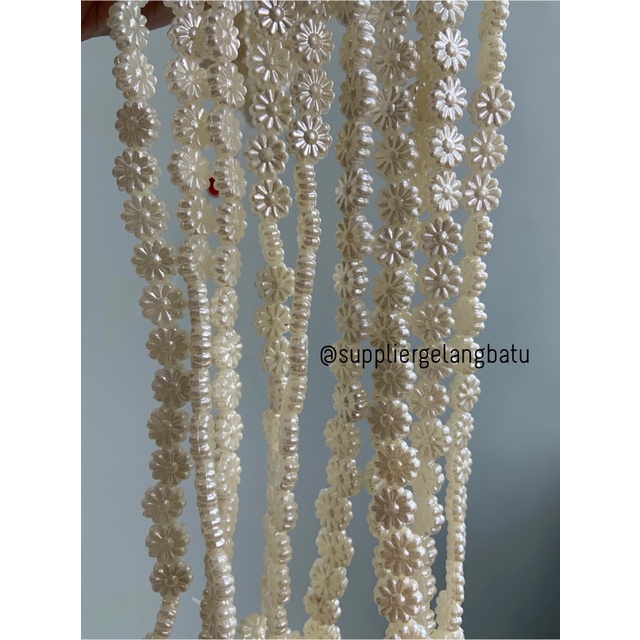 Mutiara Sintetis bunga matahari 8MM WHITE PEARL manik gelang kalung