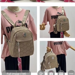 tas wanita sighmon ransel bahu nilon emboss bordir impor keren 7010-79 fashion 0850