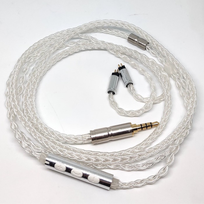 Thick 8 Braid 2 Pin Cable 320 Core Silver Plated With Super Microphone