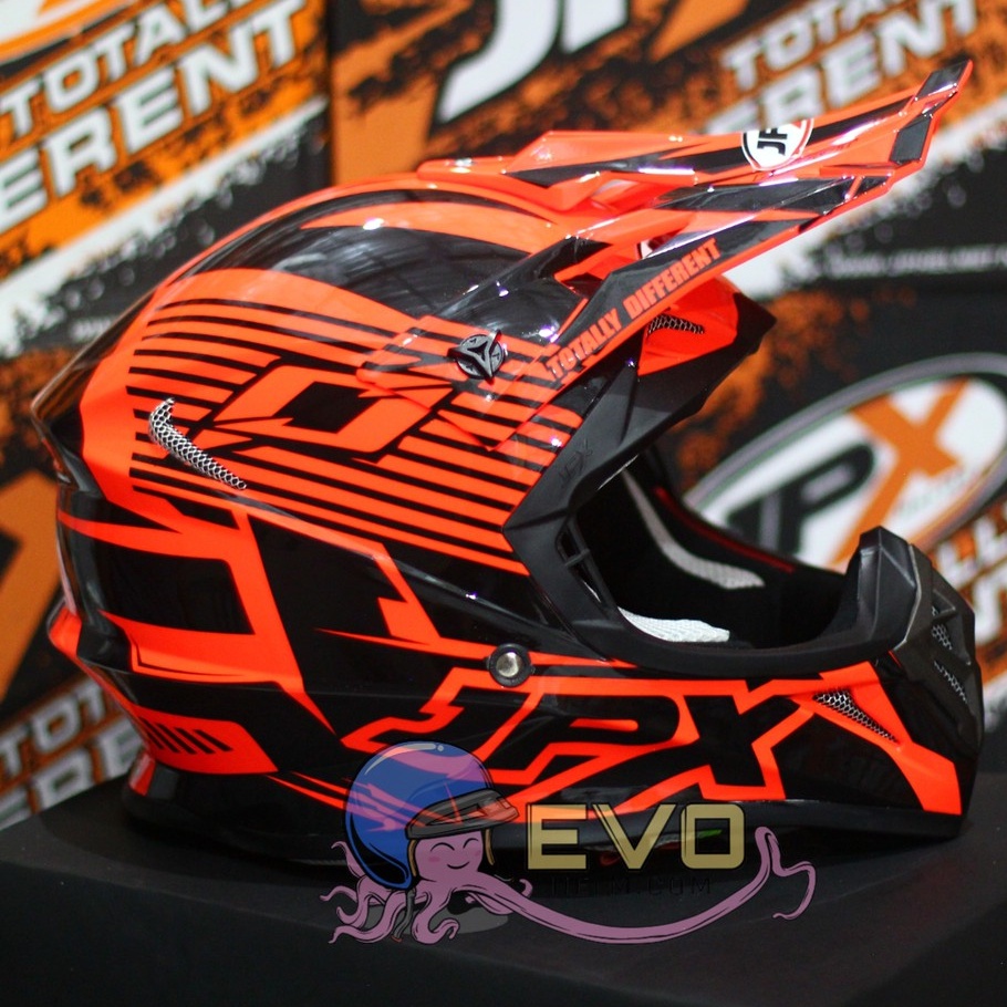 HELM JPX CROSS_FOX1 SERI X12 - FLUO RED GLOSS + GOOGLE SNAIL (ONGKIR 2 KG) JPX X12 ORANGE HELM JPX TERBARU