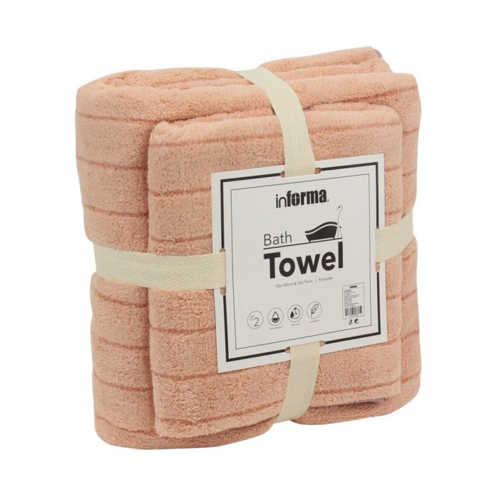 INFORMA - HANDUK - BATH TOWEL SET SOLID 621 ORANGE bn17