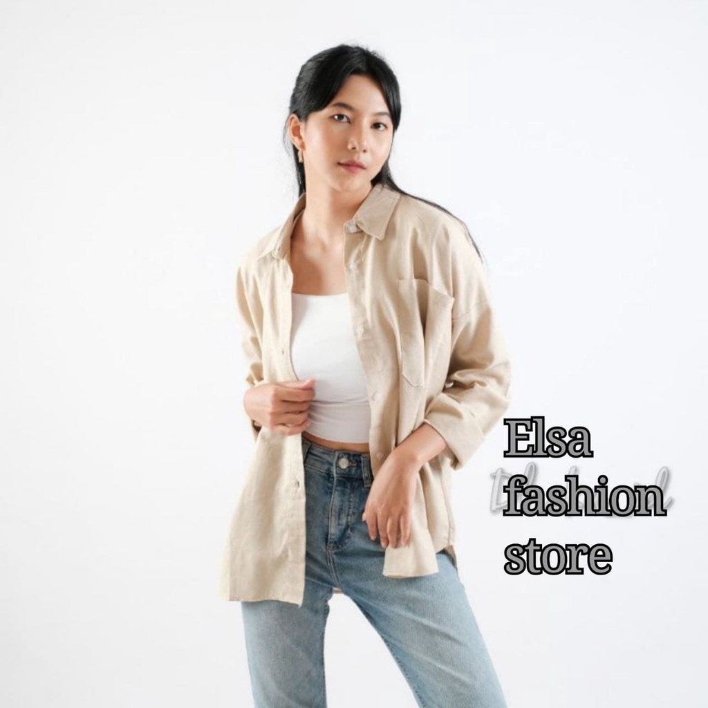 KEMEJA OVERSIZE LINEN WANITA - KALEA SHIRT