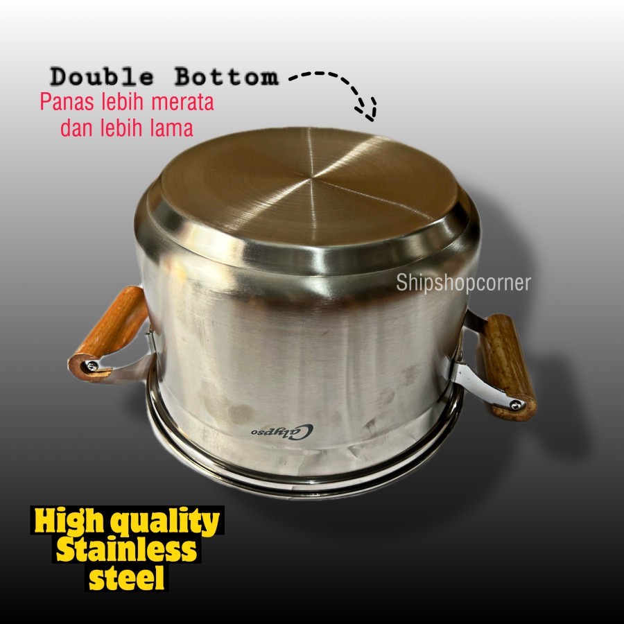 Callypso Panci Sup Stainless 24cm / high soup pot Double Bottom