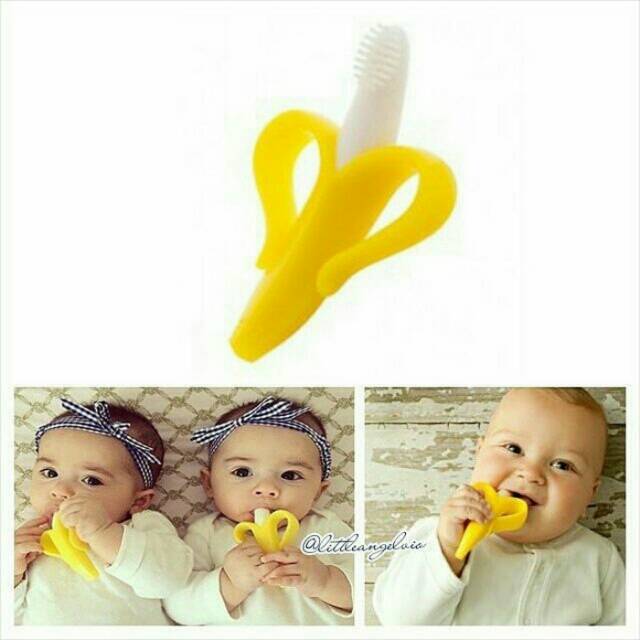 BANANA TOOTHBRUSH / TEETHER BABY /GIGITAN BAYI PISANG