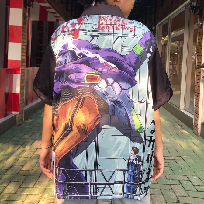 Kemeja Evangelion Unit 01 Anime Manga Premium Unisex