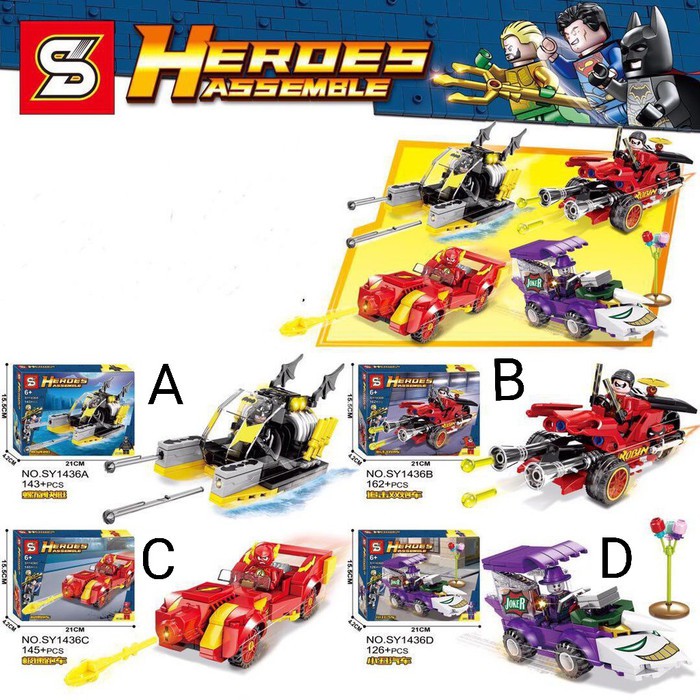 DE LEGO BRICK SY 1436 SY1436 SUPER HERO BATMAN ROBIN FLASH JOKER JUSTICE