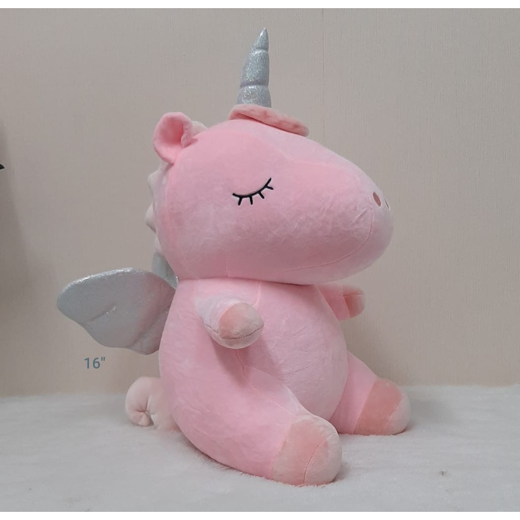 Boneka Unicorn Sayap Metalik 47cm/16&quot;/Boneka Karakter/Boneka Unicorn Bahan Soft