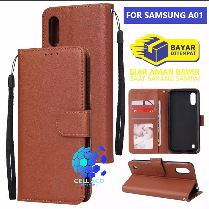 Flip cover SAMSUNG A01 Flip case buka tutup kesing hp casing flip case leather wallet