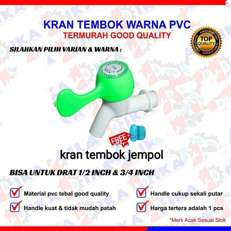 Kenmaster Keran Taman Besi 1/2 inch - Kran Gagang Hijau - Kran Taman