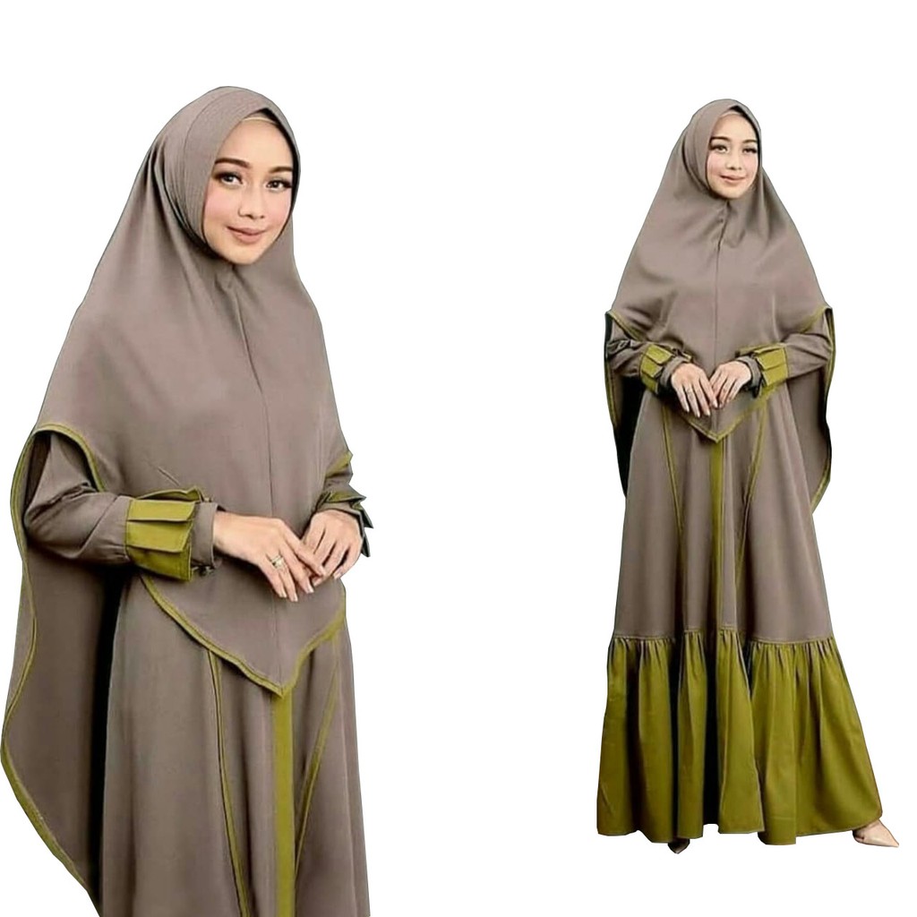 [SUPER TERMURAH] Aresya Syari Set GAMIS MODERN + KHIMAR TERLARIS