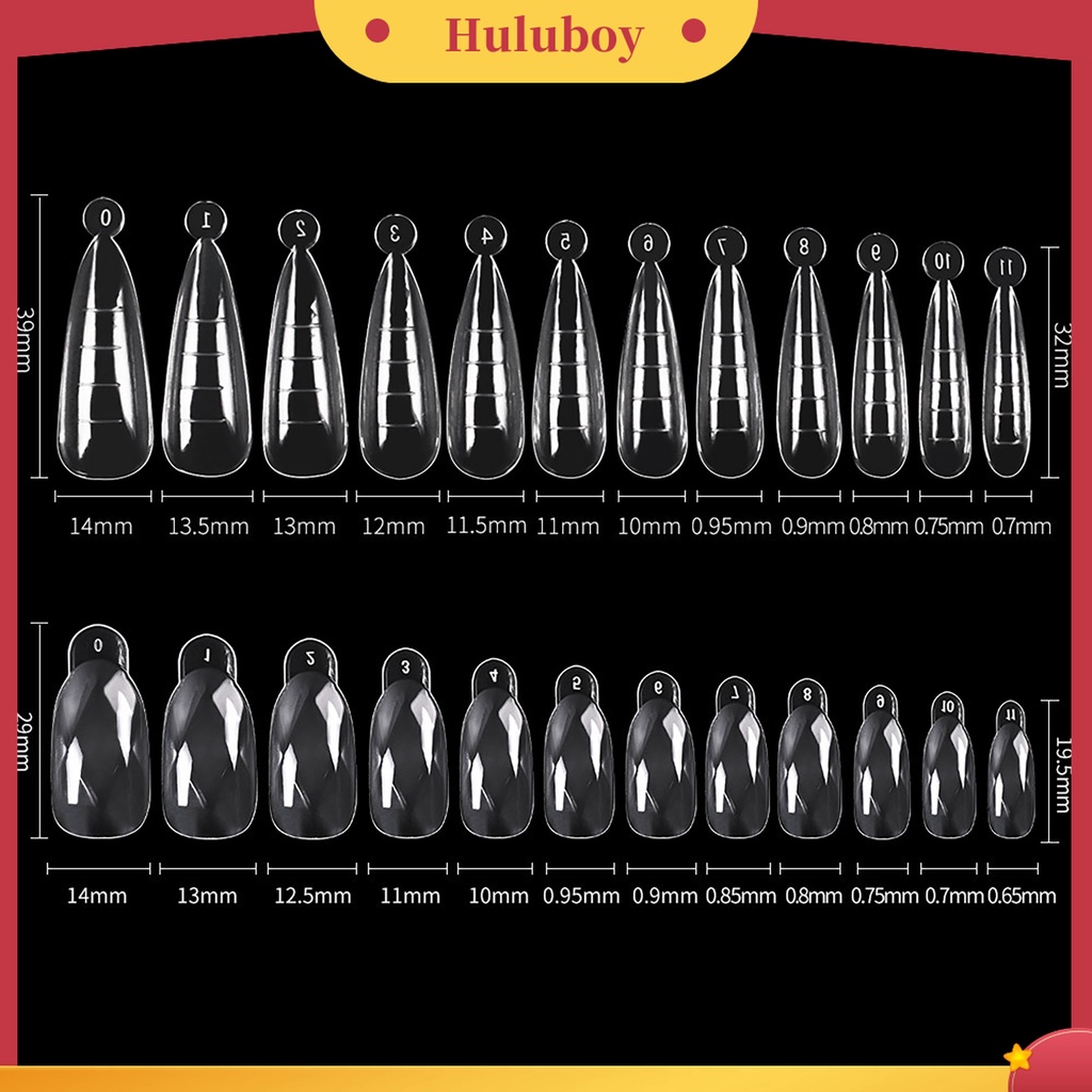 Huluboy Huluboy♡ 120pcs / Set Kuku Palsu Extension Bahan ABS Dapat Dilepas Untuk Salon Nail Art