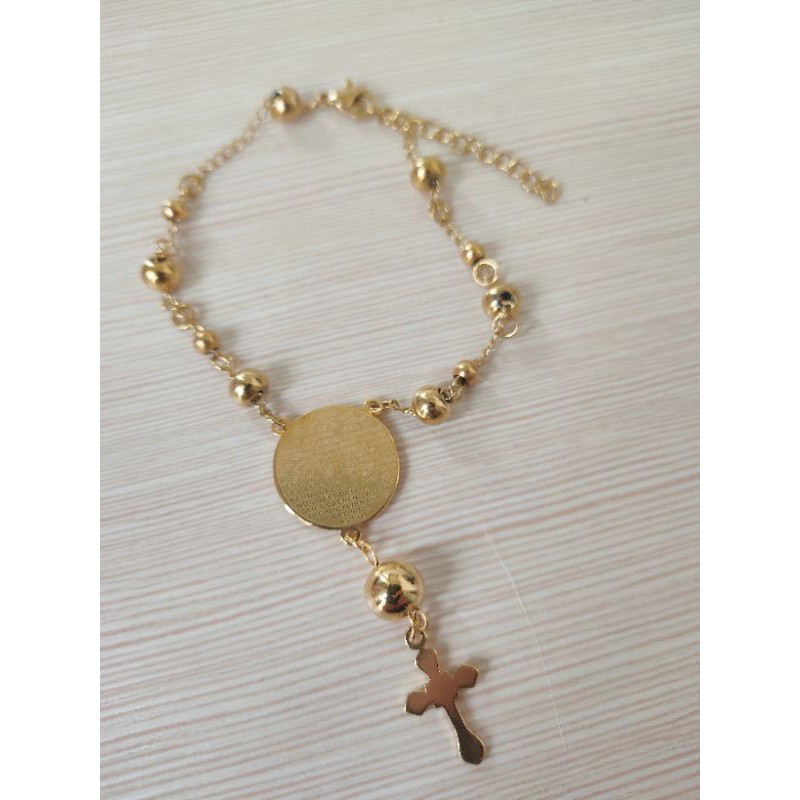 Gelang Tangan Salib titanium gelang rohani gold dan silver A2