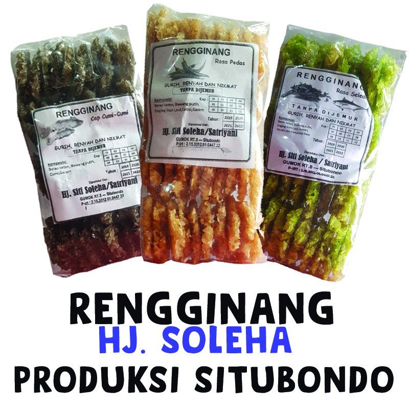 

Rengginang Mentah Ikan, Terasi, Cumi, Udang, Manis, Balado - Situbondo Hj. Soleha