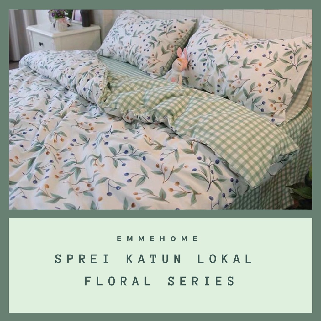 SPREI MOTIF BAHAN CVC / KATUN LOKAL PREMIUM BERKUALITAS UKURAN 120x200 / 160x200 / 180x200 TINGGI 25 CM