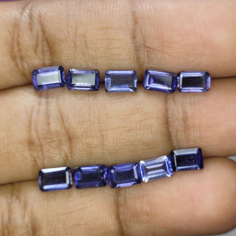 GROSIR 10PCS NATURAL BATU IOLITE SAFIR AIR 6X4MM