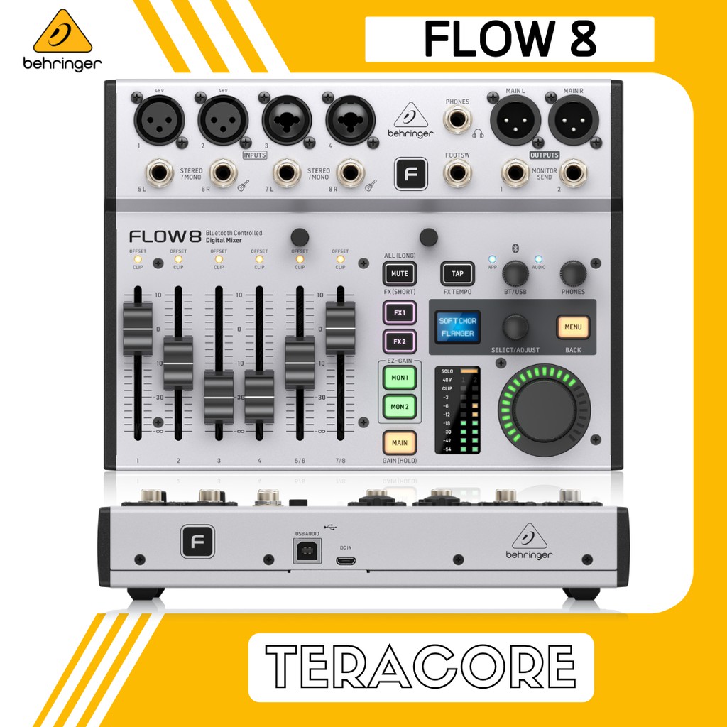 Behringer FLOW 8 Flow8 Mixer Digital USB Audio Interface Soundcard