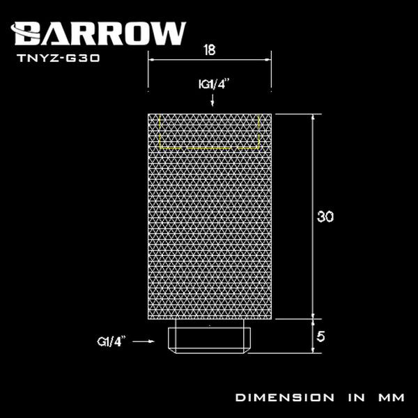 BARROW TNYZ-G30 Extender 30mm M-F G1/4 Fitting - Silver