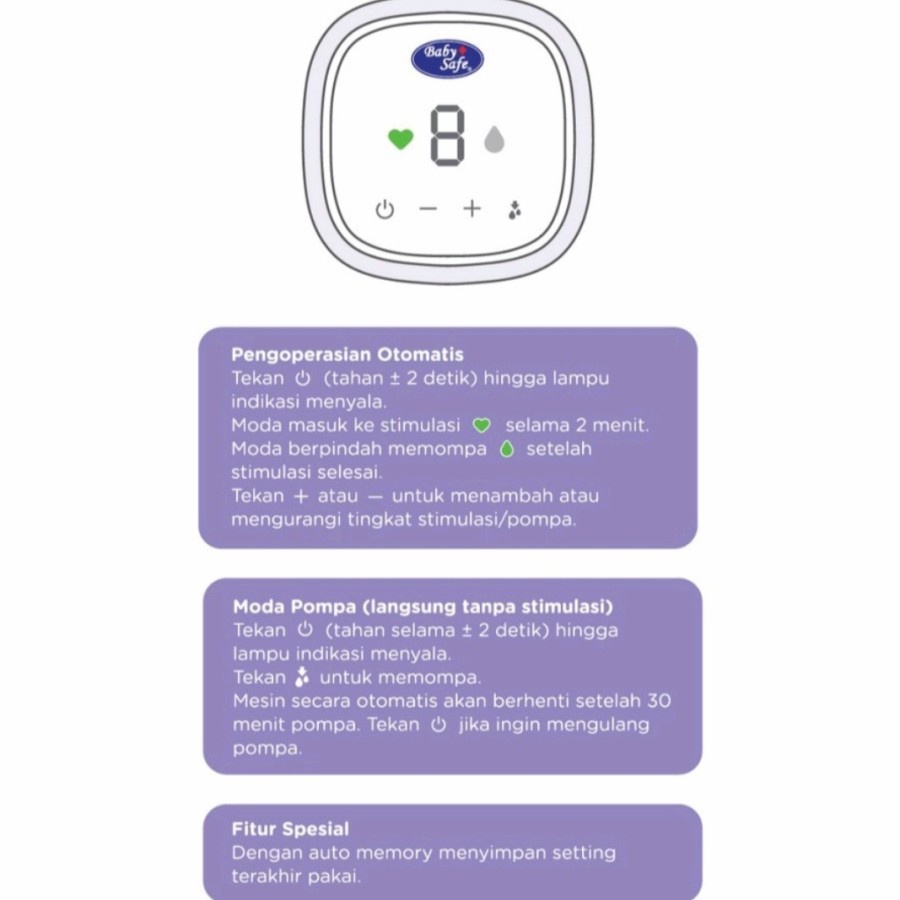 Baby Safe Electric Breastpump Double Pompa Asi Elektrik BPE02