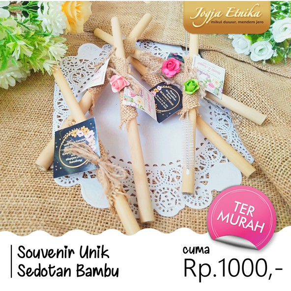Souvenir Sedotan Bambu MURAH