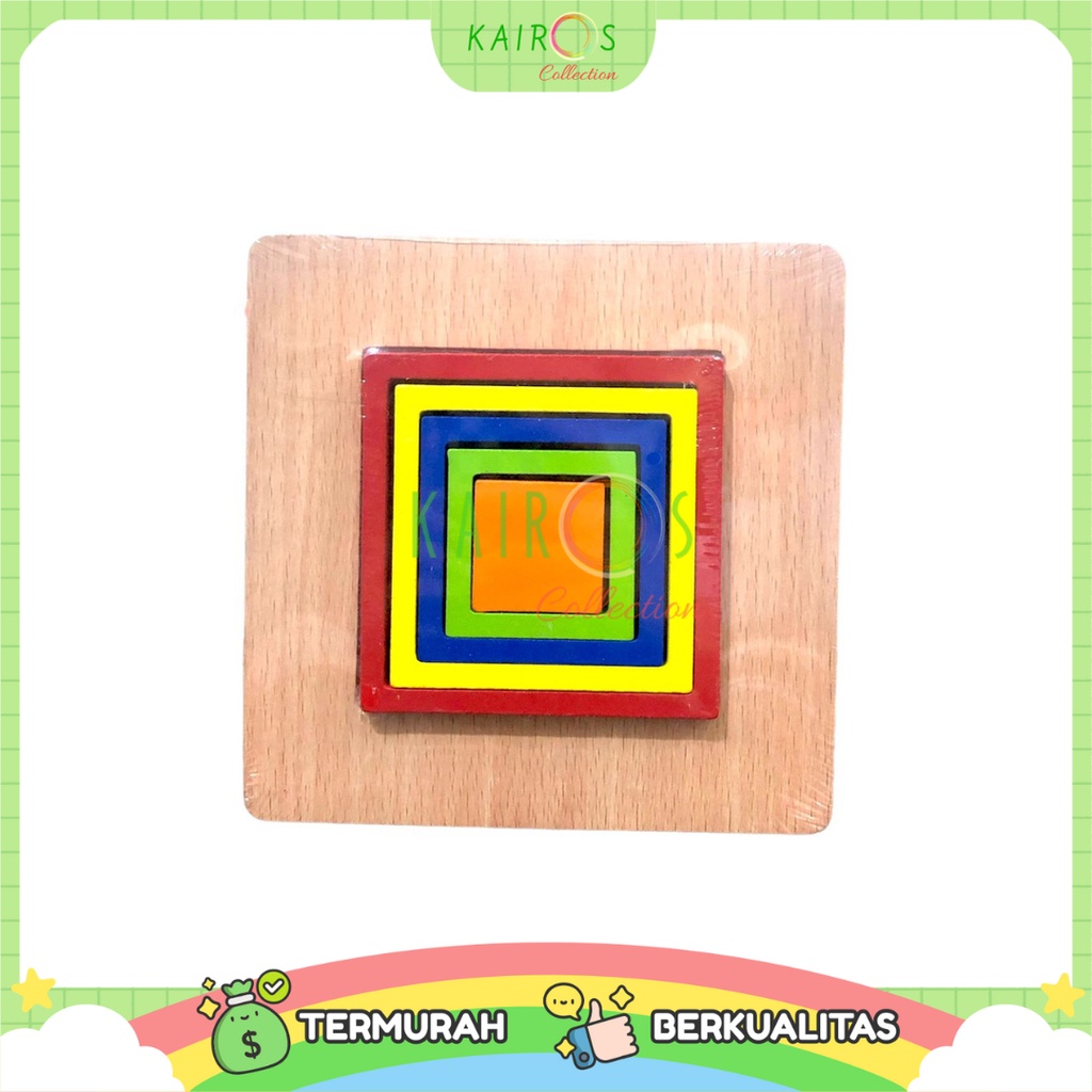 Geometric 3D Wooden Puzzle Mainan Edukasi Montessori Anak