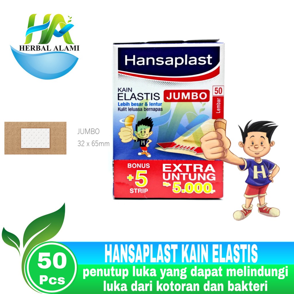 Hansaplast Kain Elastis Jumbo plaster isi 50lembar PerBOX