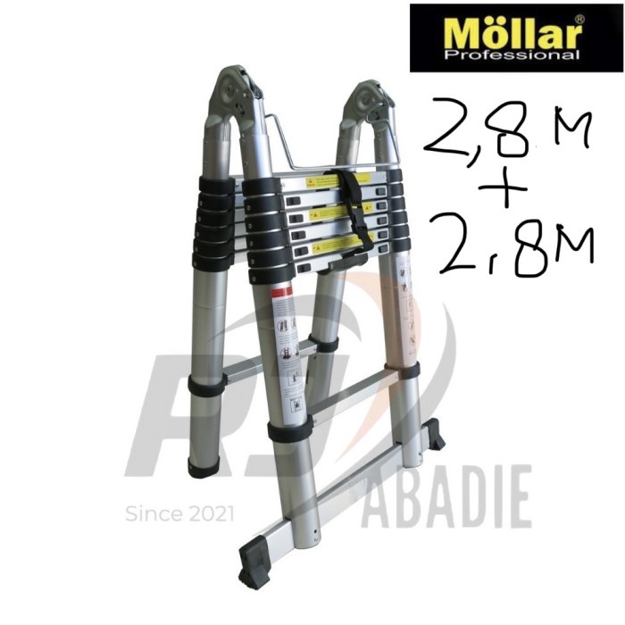 Tangga Teleskopik Dobel Aluminium Telescopic Ladder Tipe A MOLLAR 5.6M