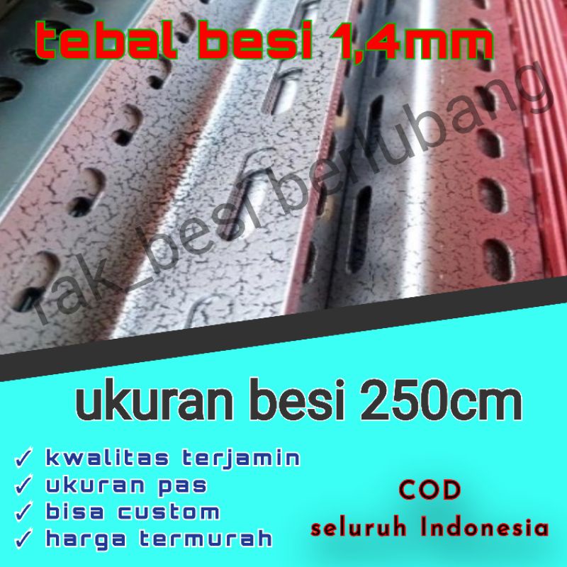 besi siku lubang 250cm tebal 1,4mm warna siku lubang hamertune | siku lubang putih | siku lubang mer