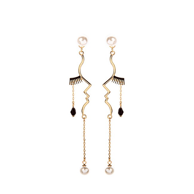 LRC Anting Tusuk Fashion Gold Geometric Irregular Earrings F63489