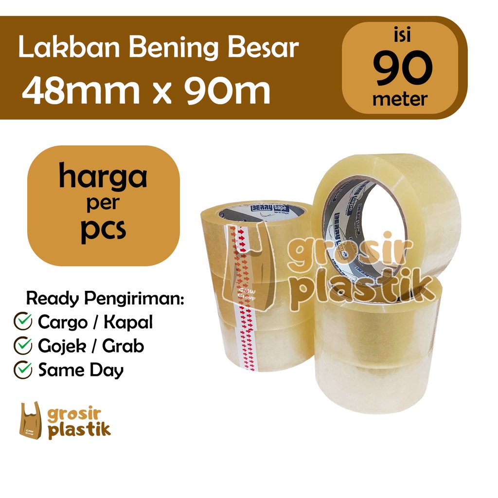 

[BKS] Lakban Bening Besar 48 mm x 90 m Berry Tape 90 meter GP55