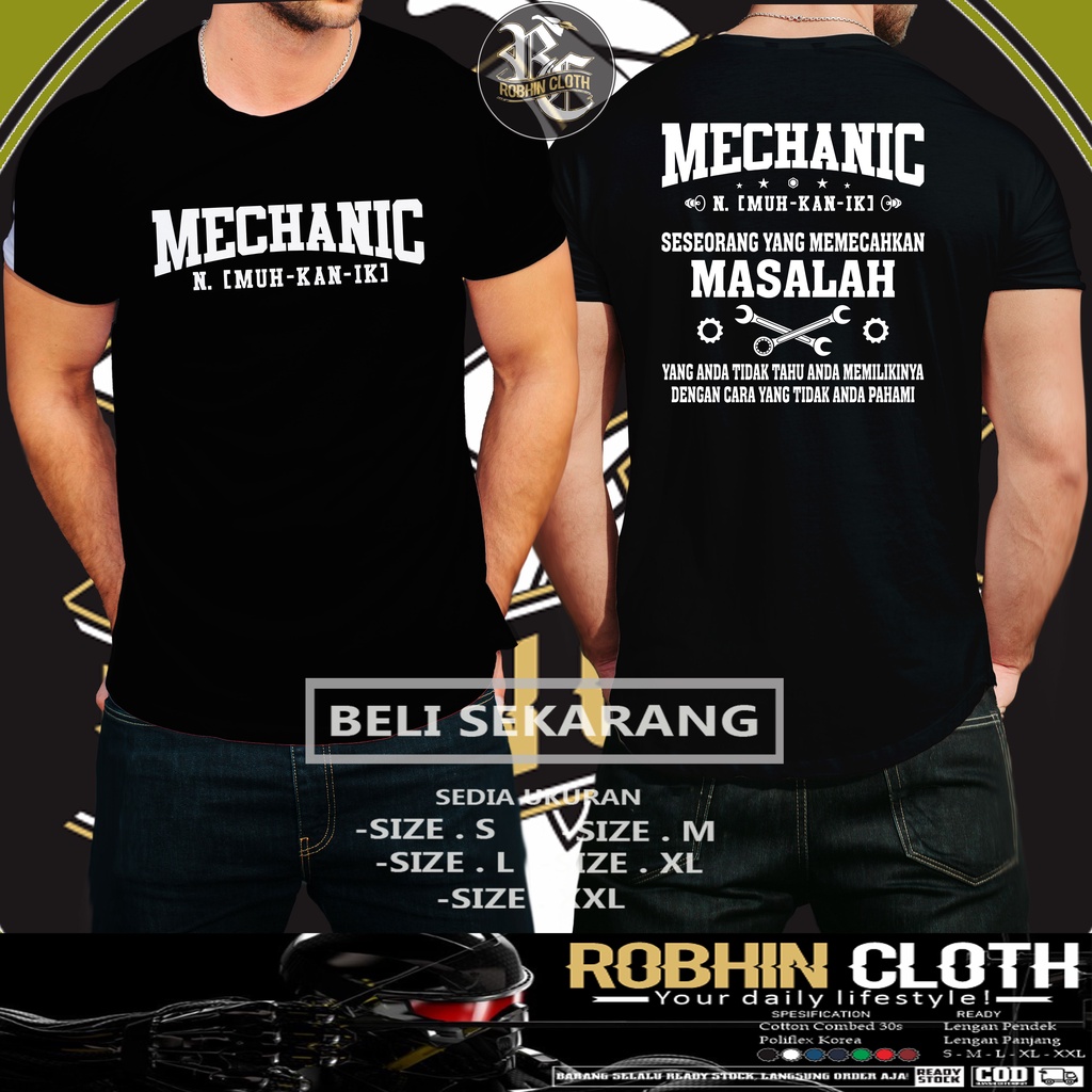Kaos Mekanik Bengkel v5 Baju Otomotif