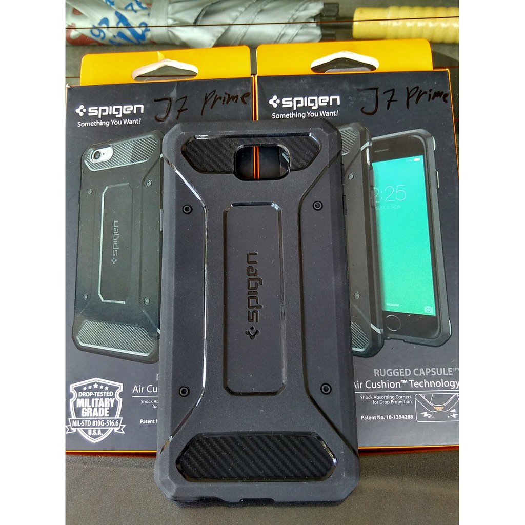 PALING DICARI.... Case SAMSUNG J7 PRIME Soft Case Spigen Rugged  Capsule SAMSUNG J7 PRIME Softcase