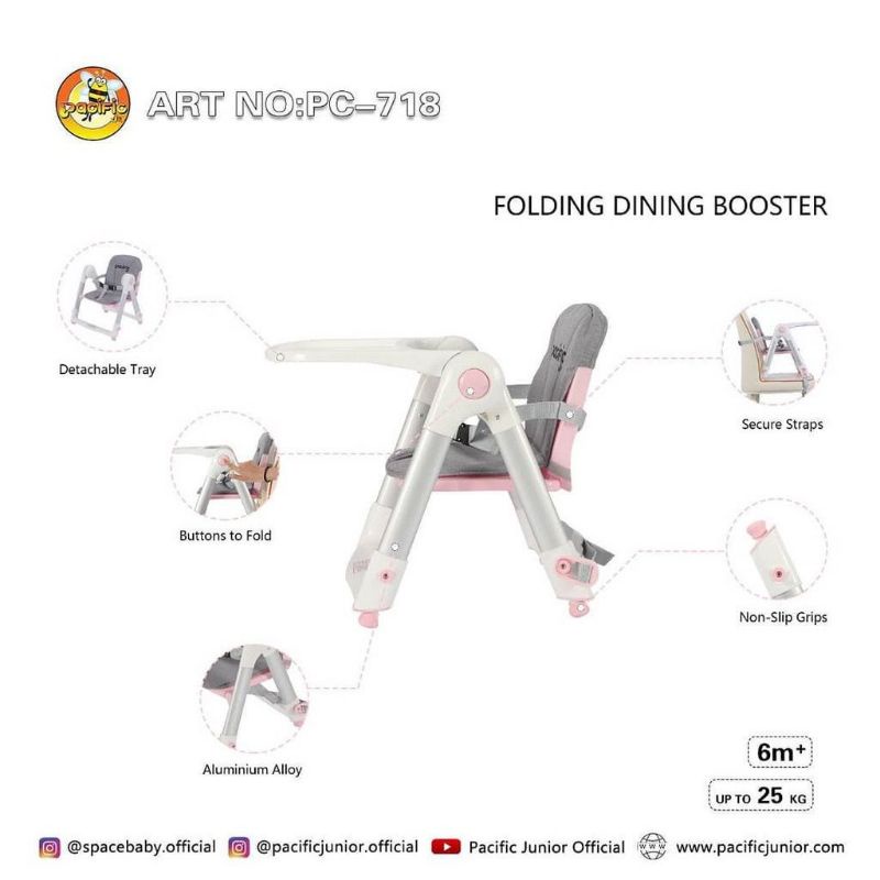 Pasific PC 718 Booster Seat Chair Kursi Makan Bayi