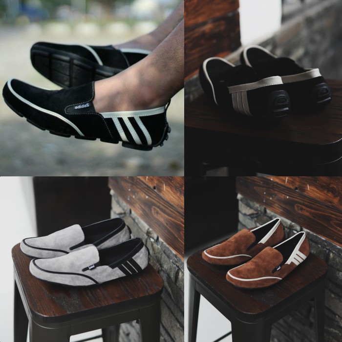 sepatu pria adidas dembelle sepatu casual slop slip on murah bahan suede premium [ cod ]