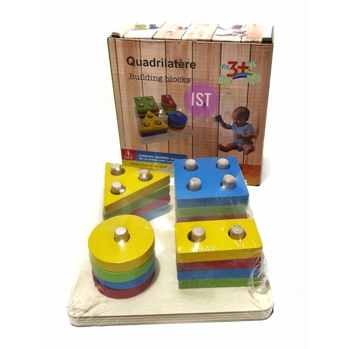 mwn.toys Mainan Kayu Quadrilatere Building Blocks No.888-2