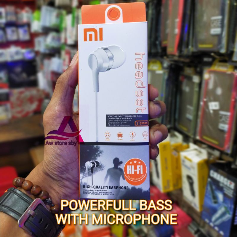 (Mi NOTE) HEADSET XIAOMI POWERFULL BASS HIFI SOUND EARPHONE XIAOMI REDMI 7 8 9 NOTE 7 8 9 8 10