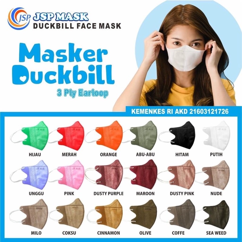 MASKER DUCKBILL JSP SM11 (1 BOX ISI 50) - MASKER JSP DUCKBILL