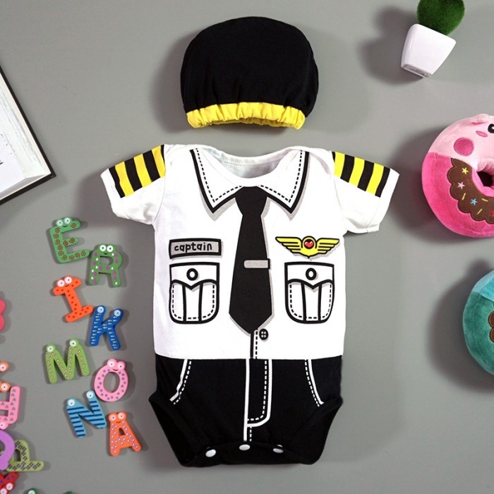 TokoPapin Baju Jumper Anak Bayi Set Topi Motif Karakter Lucu Katun Halus Lembut