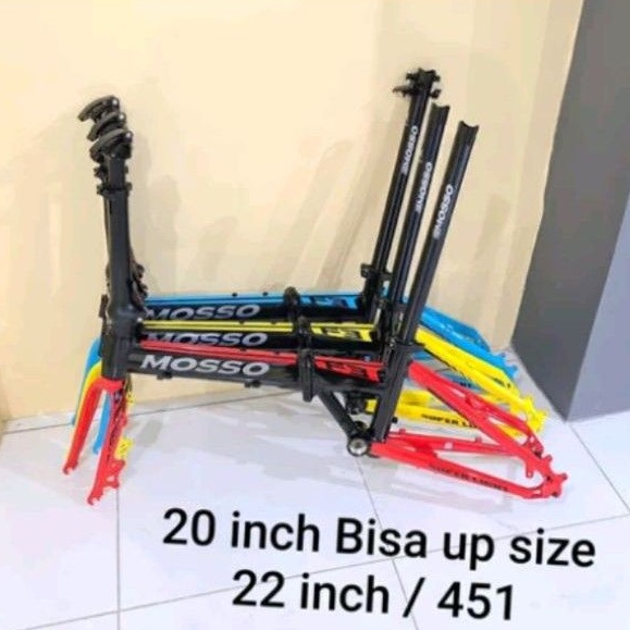 Frame sepeda lipat folding bike seli Mosso F3 alloy 20 inch  bisa 22