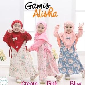 Set Gamis + Hijab Anak Usia 6Bln-6Thn Gamis Alisha by cutiepiekids