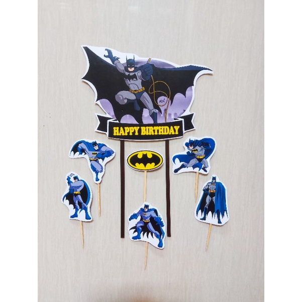 TOPPER BATMAN / TOPPER HAPPY BIRTHDAY / TOPPER KUE BATMAN / CAKE TOPPER KARAKTER