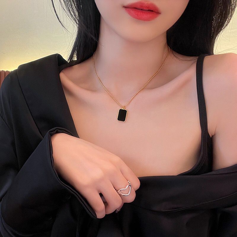 Kalung Titanium Wanita Korea Biji Lada Lapis Emas 24K