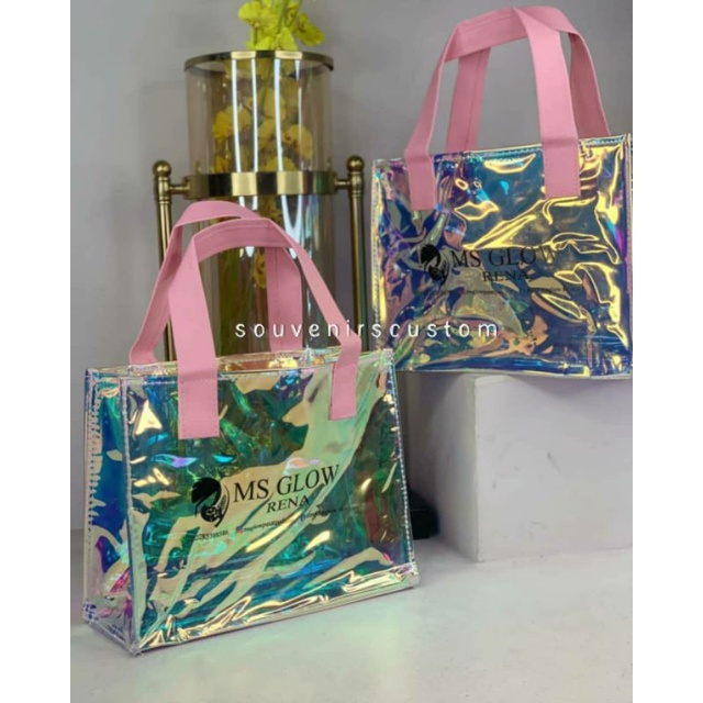 Totebag Hologram/Souvenir Tas Custom/Souvenir ulang tahun/Goodiebag/Souvenir custom
