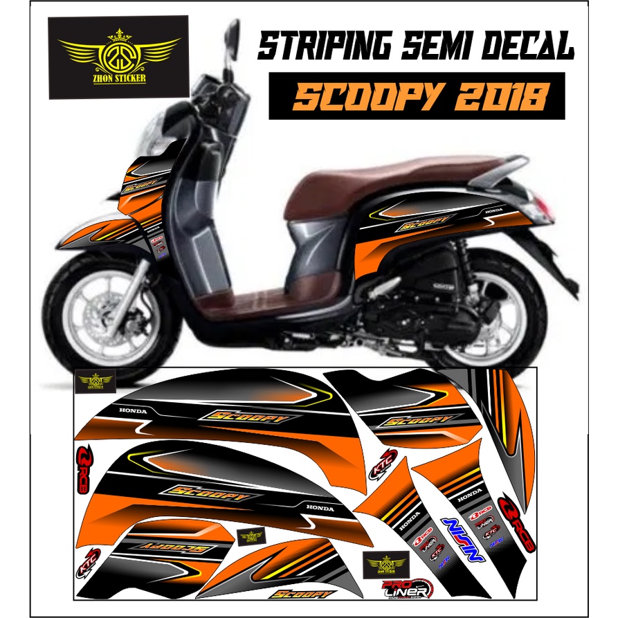 STRIPING SCOOPY DONAT 2018 SEMI DECAL SIMPLE MOTIF STYLE HONDA RACING