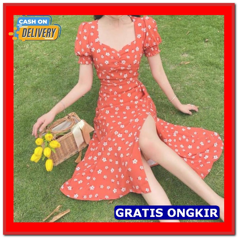 Mpmf - Fashion Muslim Midi Dress Wanita Polos Lengan Pendek Lenka Dres Giviria Dress Import [Dress 0