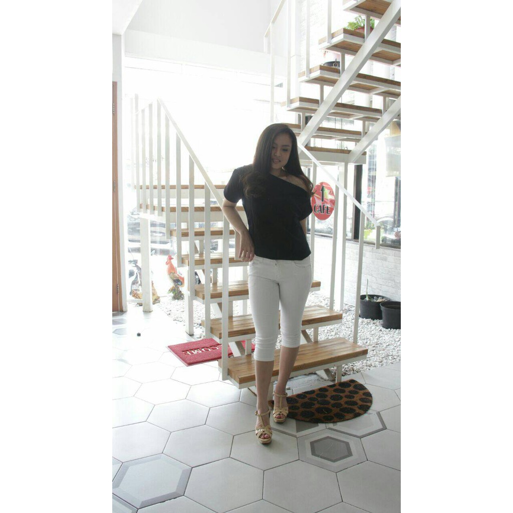 CELANA JEANS WANITA 7/8 IRISH WHITE